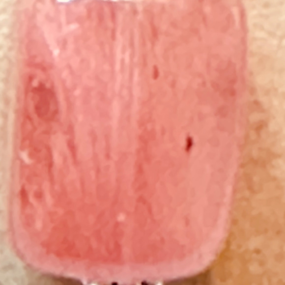 Stainless Steel Wide Hook Earrings Cherry Quartz & Clear Quartz Handmade - Picture 5 of 15